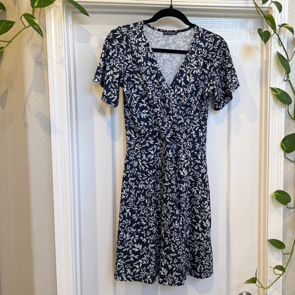 Elegant Fensace Navy Floral Dress